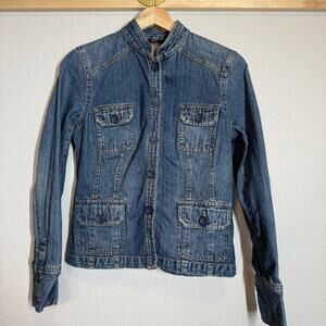 Women's Massimo Denim Blue Jean Button Front Cotton Jacket Size Small